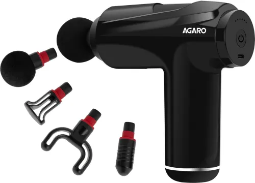 Image of AGARO Primo Gun Massager, 4 Heads, 6 Speed, Rechargeable