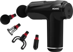 AGARO Primo Gun Massager, 4 Heads, 6 Speed, Rechargeable