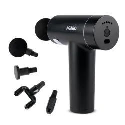 AGARO Regal Gun Massager with 4 Heads & 6 Speeds (Black)