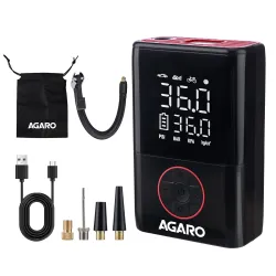 AGARO Regal New Portable Tyre Inflator for Cars & Bikes, 18L/min of Airflow, Upto 150 PSI, 4000 mAh (2 * 2000) Batteries, LED Flash Light, Rechargeable Type C Port, Digital Display, Multiple...