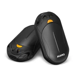 AGARO Regal Rechargeable Hand Warmer Magnetic Double-Sided 3000mAh × 2 Portable Electric Pocket Warmer, 3 Heat Levels, 20 Hrs Runtime, Type-C Fast Charging, Winter Essential for Hands, Feet....