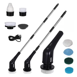 AGARO Royal Electric Spin Scrubber, Cleaning Brush Scrubber for Home, 400RPM/Mins - 8 Replaceable Brush Heads - 90Mins W