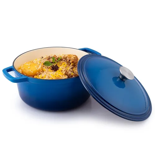 Image of AGARO Royal Enamelled Cast Iron Casserole with Lid, Cooking Pot