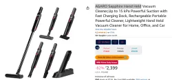AGARO Sapphire Hand Held Vacuum Cleaner