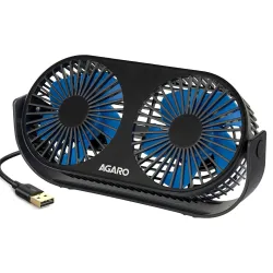 AGARO Signify USB Desk Twin Fan, Portable Table Cooling Fan with 3 Speed Wind, USB Powered, Dual Mode, Quiet Aromatherap