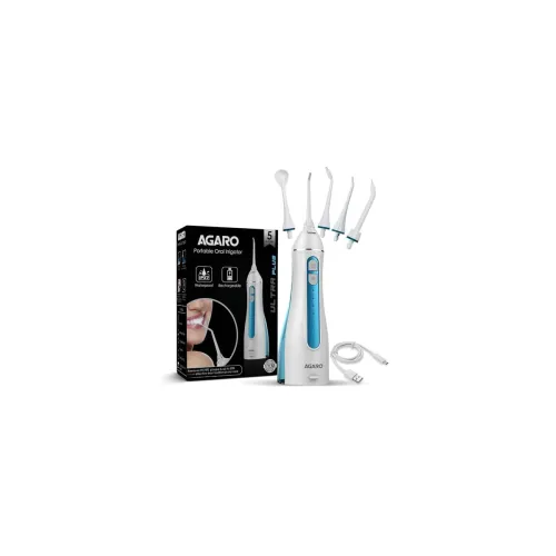 Image of AGARO Ultra Plus Portable Dental Flosser for teeth, 5 Nozzles, Portable,Cordless & Rechargeable,4 Cleaning Modes,IPX7 Wa