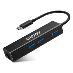 AGARO USB-C to 4-in-1 Ethernet Gigabit LAN Adapter