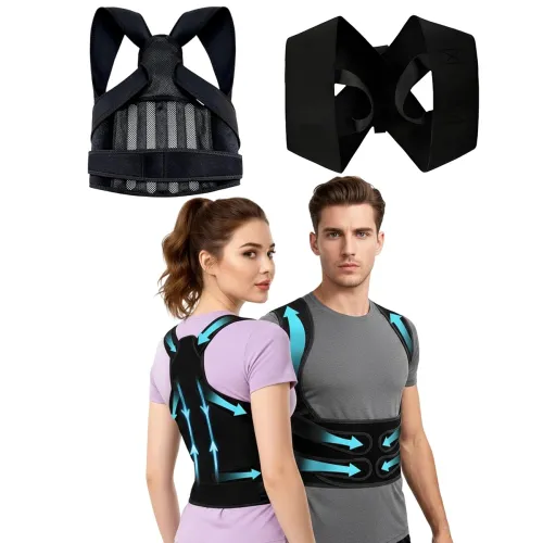 Image of AGMITRAKA Posture Corrector Belt for Men, 2-Piece Set Back Pain Relief Belt, Posture Corrector for Women, Adjustable Bac