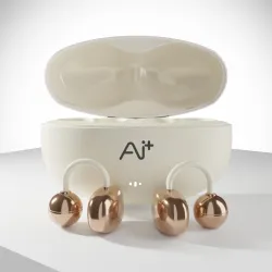 Ai+ NovaPod Clips 22H Playtime, Ultra-Light, Dual Mic, IPX4, Stylish Attachments Bluetooth Headset (Gold Chrome, True Wi