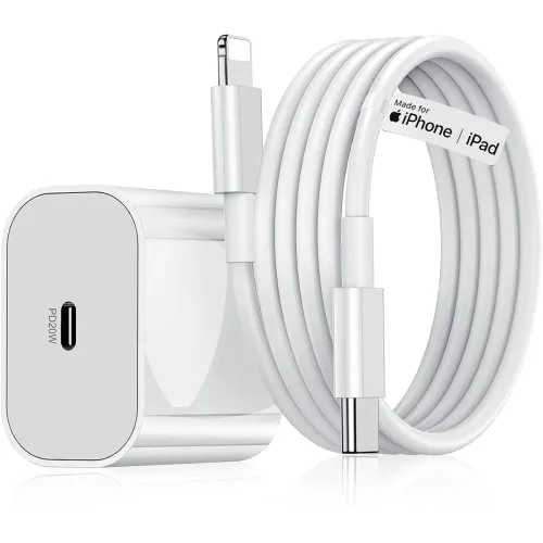 Image of AILKIN 20W Fast Charger Adapter with USB C to Lightning Cable (MFi-Certified,6 Months Warranty*) Compatible with iPhone 