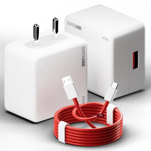 Image of vvv 65W SUPERVOOC Charger for Oneplus | 65W Warp/Dash/Supervooc Adapter with Type C Dash Cable Compatible for Oneplus 13