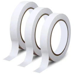 AIPL Double Sided Tape 0.6\' Inch X 30 Meter Double Coated Multipurpose Tissue Tape Craft DIY Tape White Color for LED Strip Light Office Home Car Décor