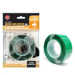 AIPL Multi-Purpose Gel Tape, Double-Sided Tape for Heavy Duty Applications, Removable Mounting, Nano, Water-Resistant Clear Mounting, Holds up to 12.8KG -0.8 MM X 2.4 CM X 2 MTR