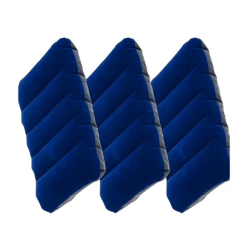 Image of Air Inflatable Velvet Travel Neck Pillow for Backpacking