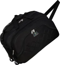 Airfancy 45 L Strolley Duffel Bag - Lightweight Expandable Duffel Travel Bag With Wheels For Men And Women - Black - Reg