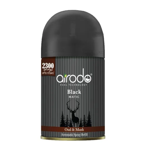 Image of Airodo Automatic Room Fresheners Refill Air Matic Boost Home Fragrance with 2300 Sprays Each Bottle Black Pack of 1