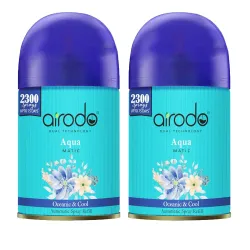 Airodo Automatic Room Fresheners Refill Air Matic Boost Home Fragrance with 2300 Sprays Each Bottle Aqua Pack of 2