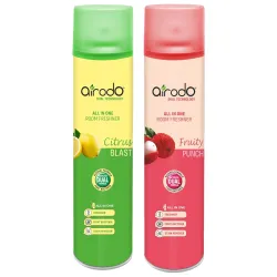 Airodo Citrus Blast and Fruity Punch Air Freshener with Dual Technology,Easy Push and Spray, All in One Room Freshener f