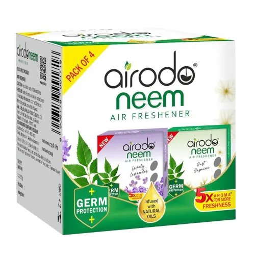 Image of AIRODO Neem Bathroom Air Freshener Assorted Blocks |Mixed Fragrance |45 Days Long Lasting (4 x 72g)