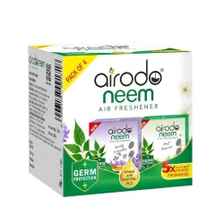 AIRODO Neem Bathroom Air Freshener Assorted Blocks |Mixed Fragrance |30 Days Long Lasting (4 x 50g)