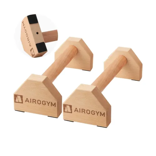 Image of Airogym 30cm Wooden Push-Up Stand Bars (2Pieces)