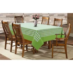 AIRWILL Cotton Checkered Pattern 6 Seater Table Cloth Pack of 1 Pc (Green) - Rectangular