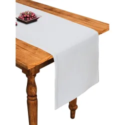 Airwill Cotton Plain White Table Runner 152cm