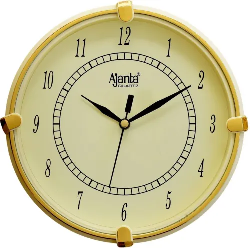Image of AJANTA Analog 19 cm X 19 cm Wall Clock (Gold, With Glass, Standard)