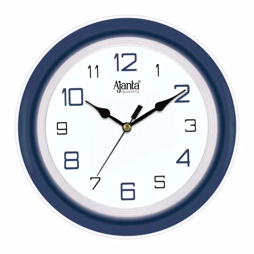 Image of Ajanta AQ-2147 Quartz Glass Abstract Blue Office Clock (210 x 42 x 211 mm