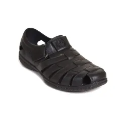 AJANTA Mens Black Sandal