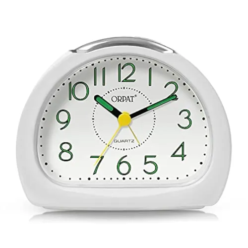 Image of Ajanta Orpat Time Piece Beep Alarm Analog Clock (Small_140X114X74 Mm, White,Plastic)