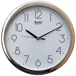 Ajanta Plastic Round Wall Clock for Office and Home (White) Standard