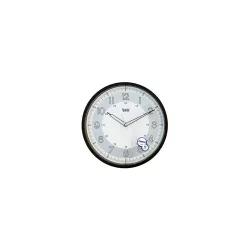 Ajanta Night Glow Radium Silent Non Ticking Plastic Wall Clock with Large Numbers (30.3 x 30.3 x 4.5 cm, Quartz, Black)
