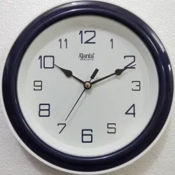 Ajanta Quartz Round Plastic Wall Clock (20.5 cm x 3.5 cm x 20.5 cm, Blue)