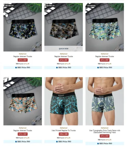 Image of Ajio Loot : Asthamoxi Boxers, Briefs & Trunks starting @ ₹90