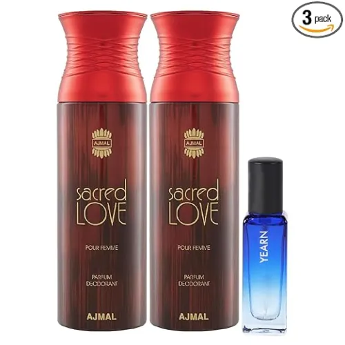 Image of Ajmal 2 Sacred Love Deo 200ML & Yearn EDP 20ML Pack of 3 