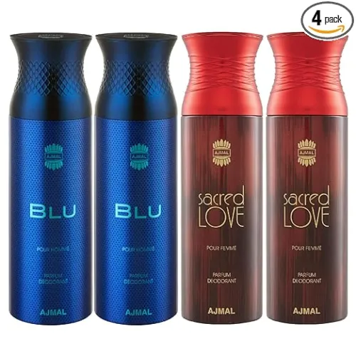 Image of Ajmal 2 Blu & 2 Sacred Love Deodorant Spray 200ml*4