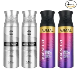 Ajmal 2 Silver Shade for Men pack of 4