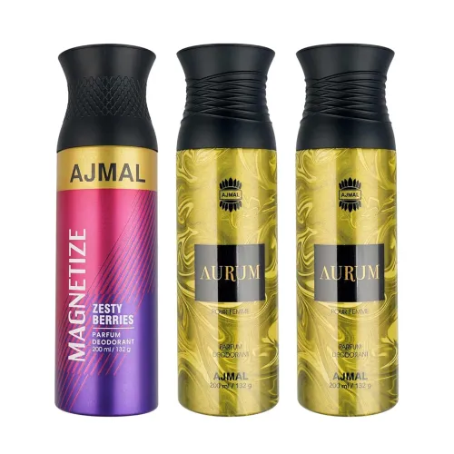 Image of AJMAL Ajmal 1 Magnetize For Men Women And 2 Deodorants Each 200ml Combo Pack Of 3 ' Total 600 Ml Parfum