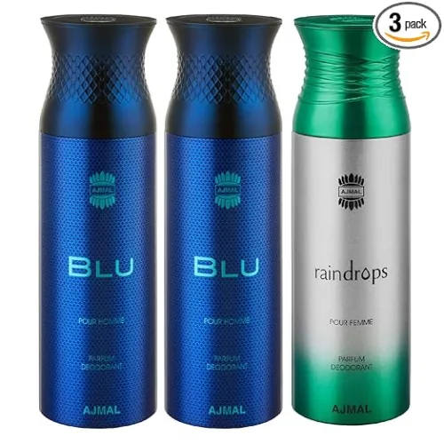 Image of Ajmal Blu & Raindrops Deo Combo – 3 x 200ml