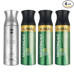Ajmal Evoke & Nightingale Deodorant 200ml * Pack of 4