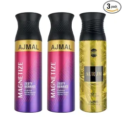 Ajmal Magnetize & Aurum Femme Deo Combo (3×200ml)