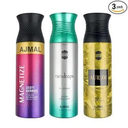Ajmal Magnetize & Raindrops Deodorant 200ml * Pack of 3