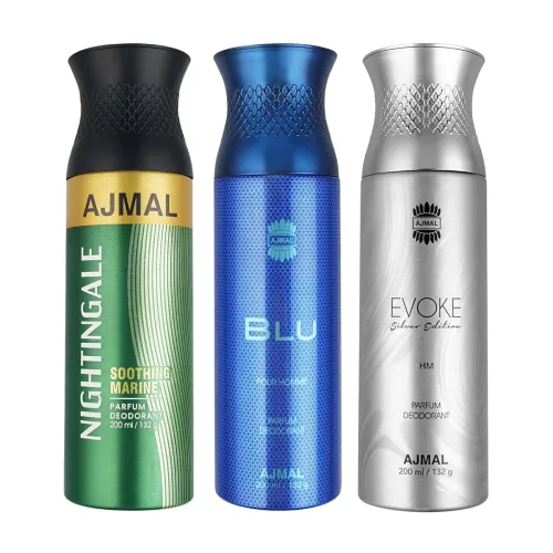Image of Ajmal Nightingale + Blu Homme Deo Combo (3×200ml)