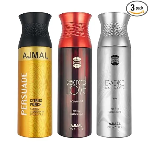 Image of Ajmal Persuade, Sacred Love & Evoke Deodorant 3-Pack