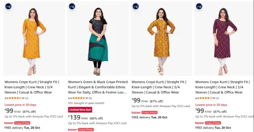Image of AK Fashion Kurti up to 88% Discount