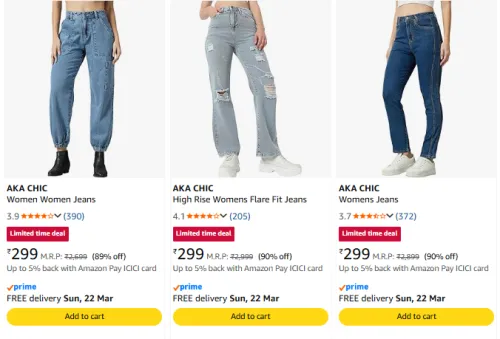 Image of AKA CHIC Women jeans Upto 90% Discount