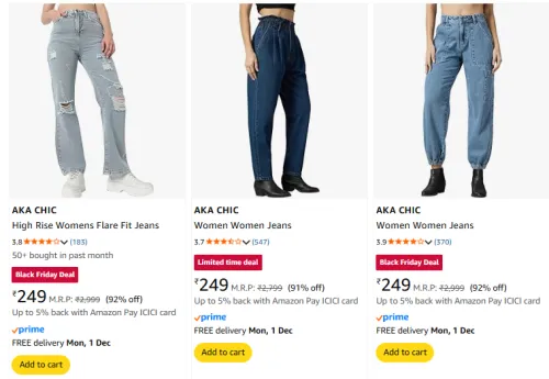 Image of Aka Chic Women's Jeans Starting @ ₹249