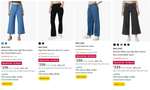 Image of AKA CHIC Women's Jeans upto 90% Discount | Starting at ₹299
