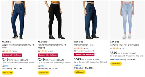 Image of AKA CHIC Women's Jeans upto 92% Discount | Starting at ₹249